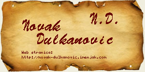 Novak Dulkanović vizit kartica